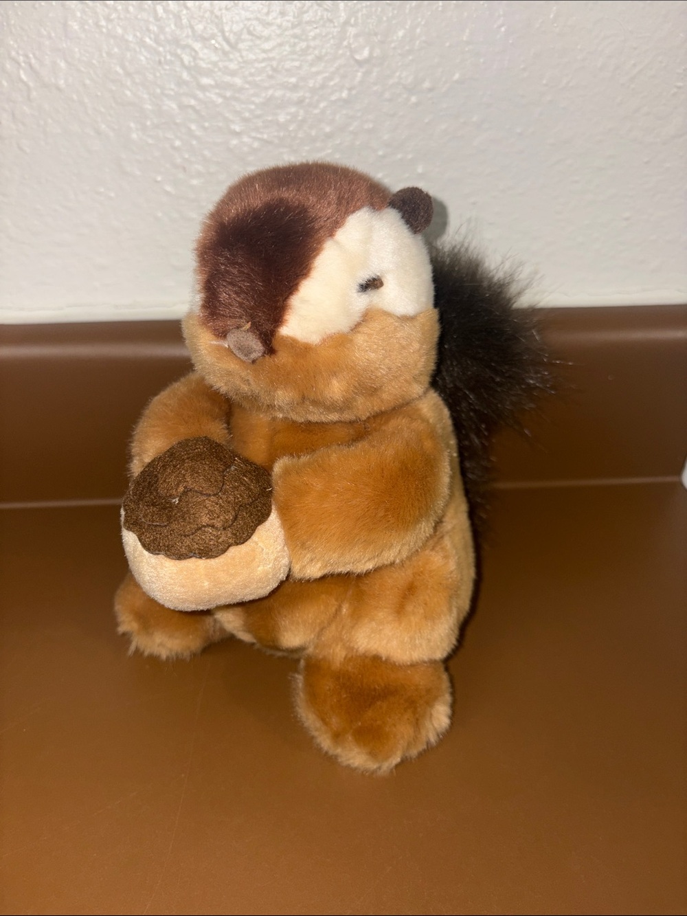 Scamper Brown Plush Squirrel Toy with Acorn